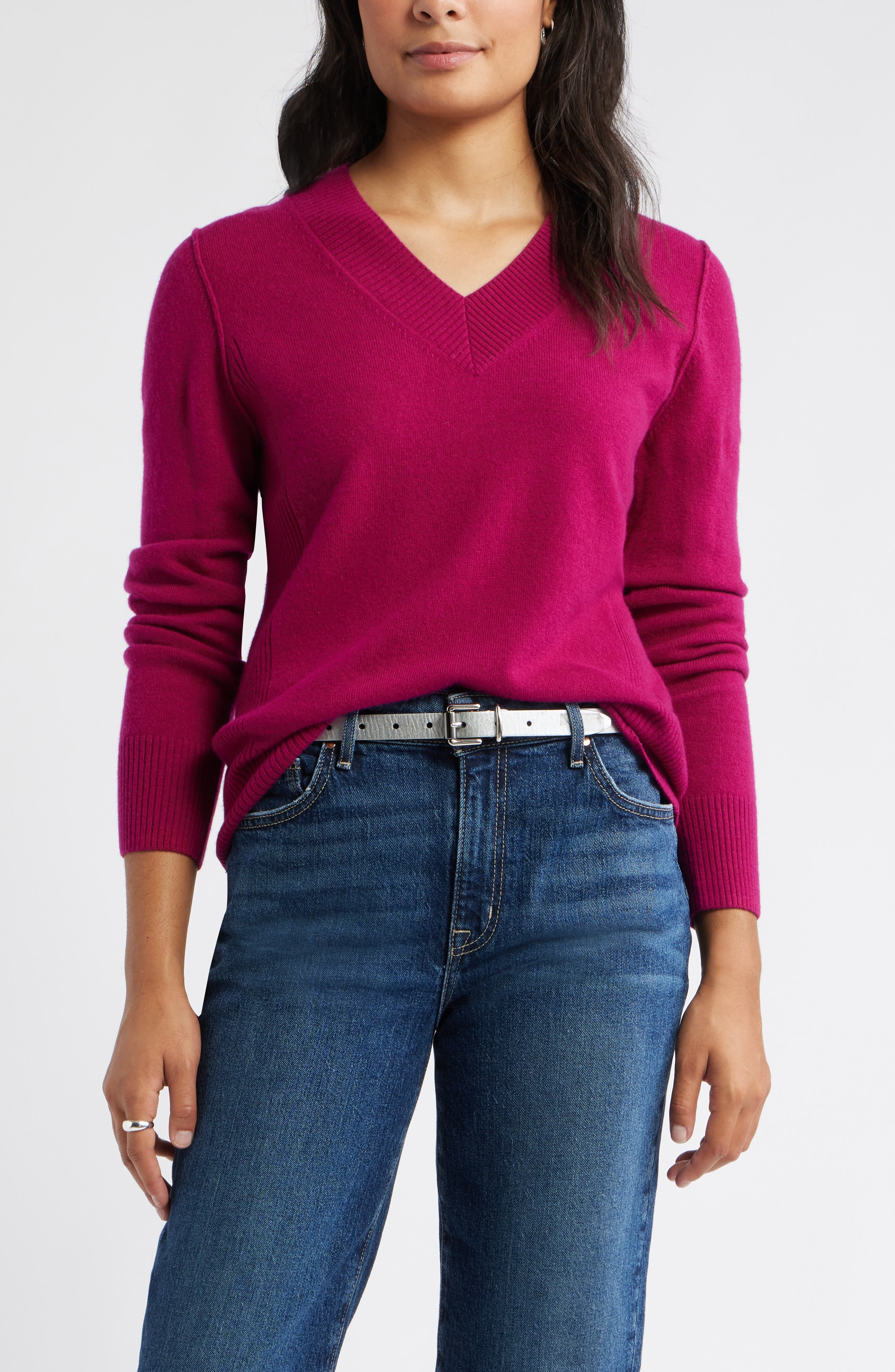 Caslon® V-Neck Wool & Cashmere Sweater