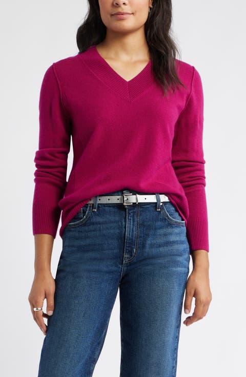 V-Neck Wool & Cashmere Sweater