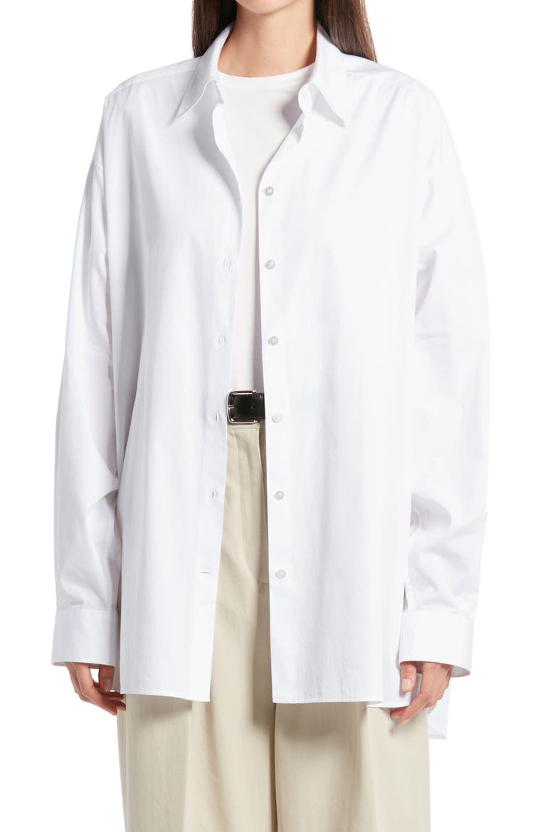 Luka Oversize Soft Cotton Shirt, Main, color, OPTIC WHITE