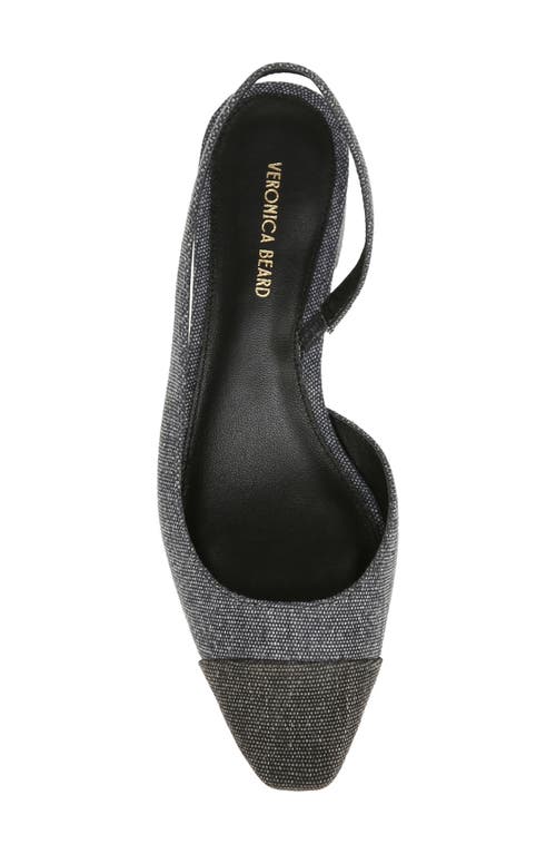 Veronica Beard Cecile Half D'orsay Slingback Pump In Black/indigo Blue
