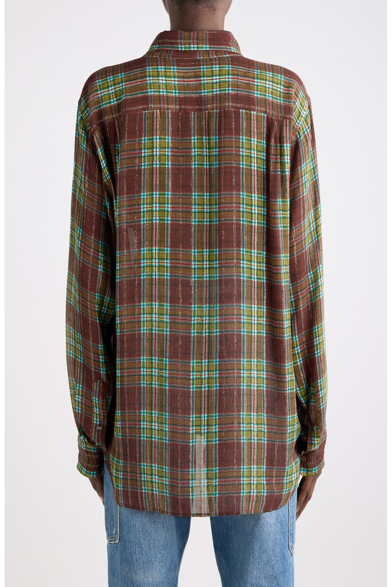 Cheers Plaid Long Sleeve Button-Down Shirt, Alternate, color, BURGUNDY