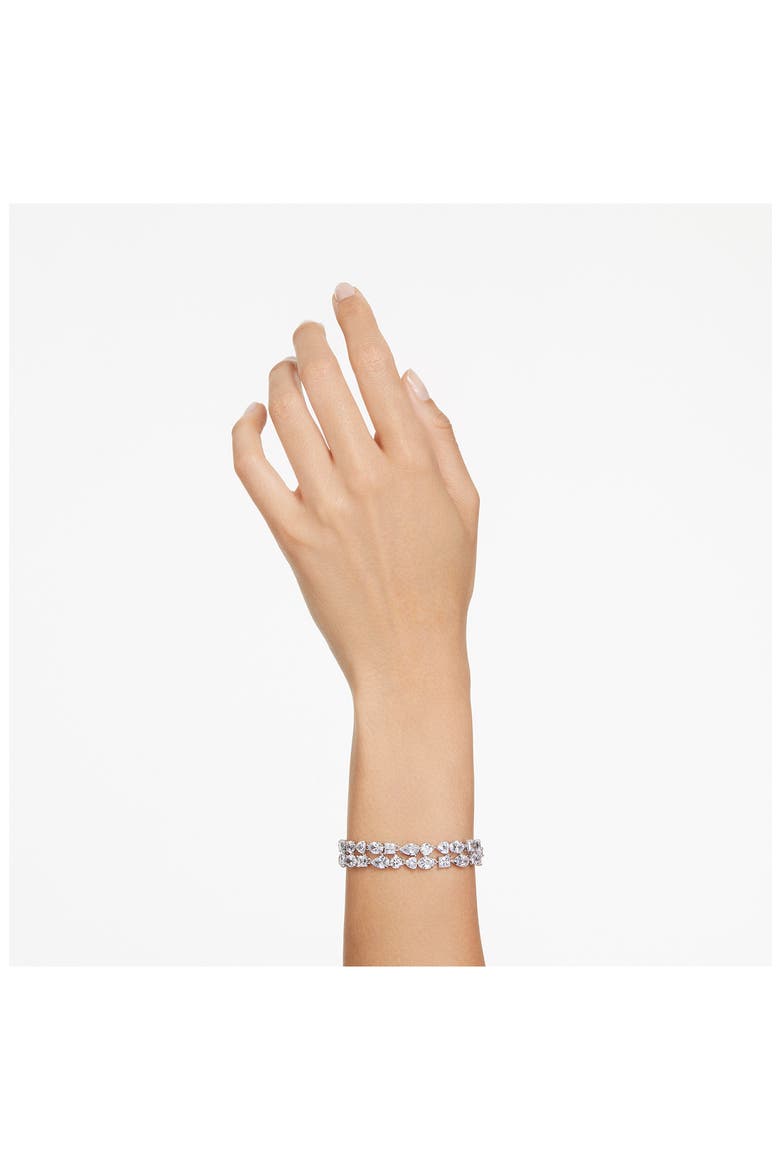 Mesmera Crystal Double Row Bracelet, Alternate, color, SILVER