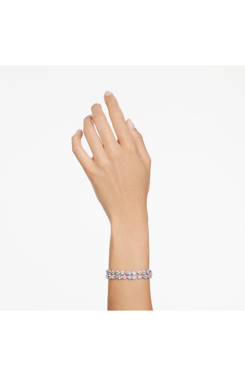 Swarovski Mesmera Crystal Double Row Bracelet, Alternate, color, Silver