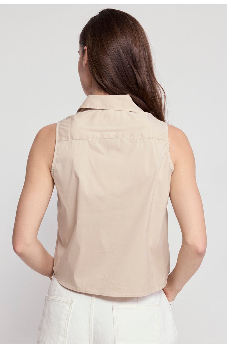 The Shirt by Rochelle Behrens The Boxy Cropped Sleeveless Shirt, Alternate, color, Taupe