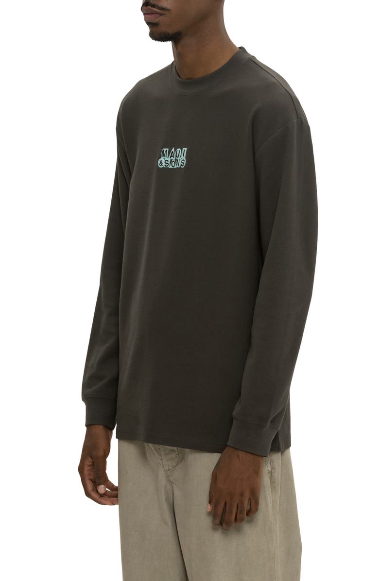 Maui & Sons Pure Maui Thermal Knit Long Sleeve T-Shirt, Alternate, color, Washed Black
