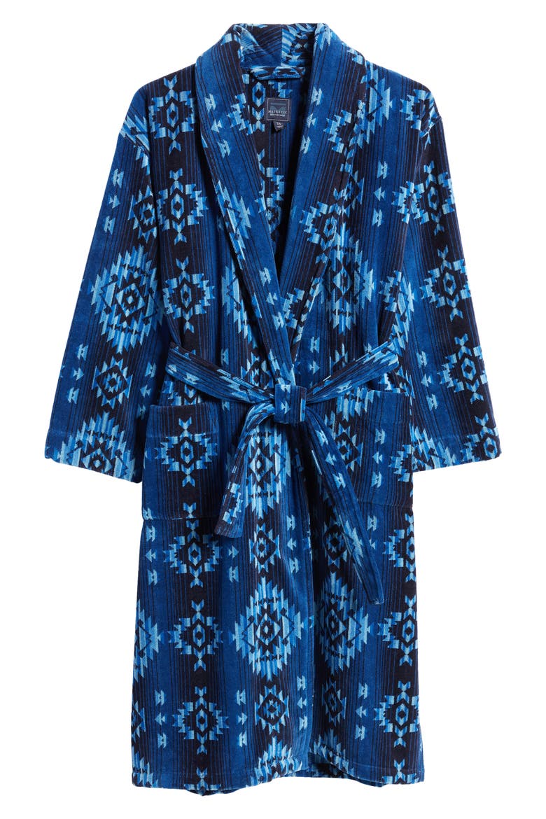 Men's Gifted Cotton Terry Velour Robe, Alternate, color, BLUE