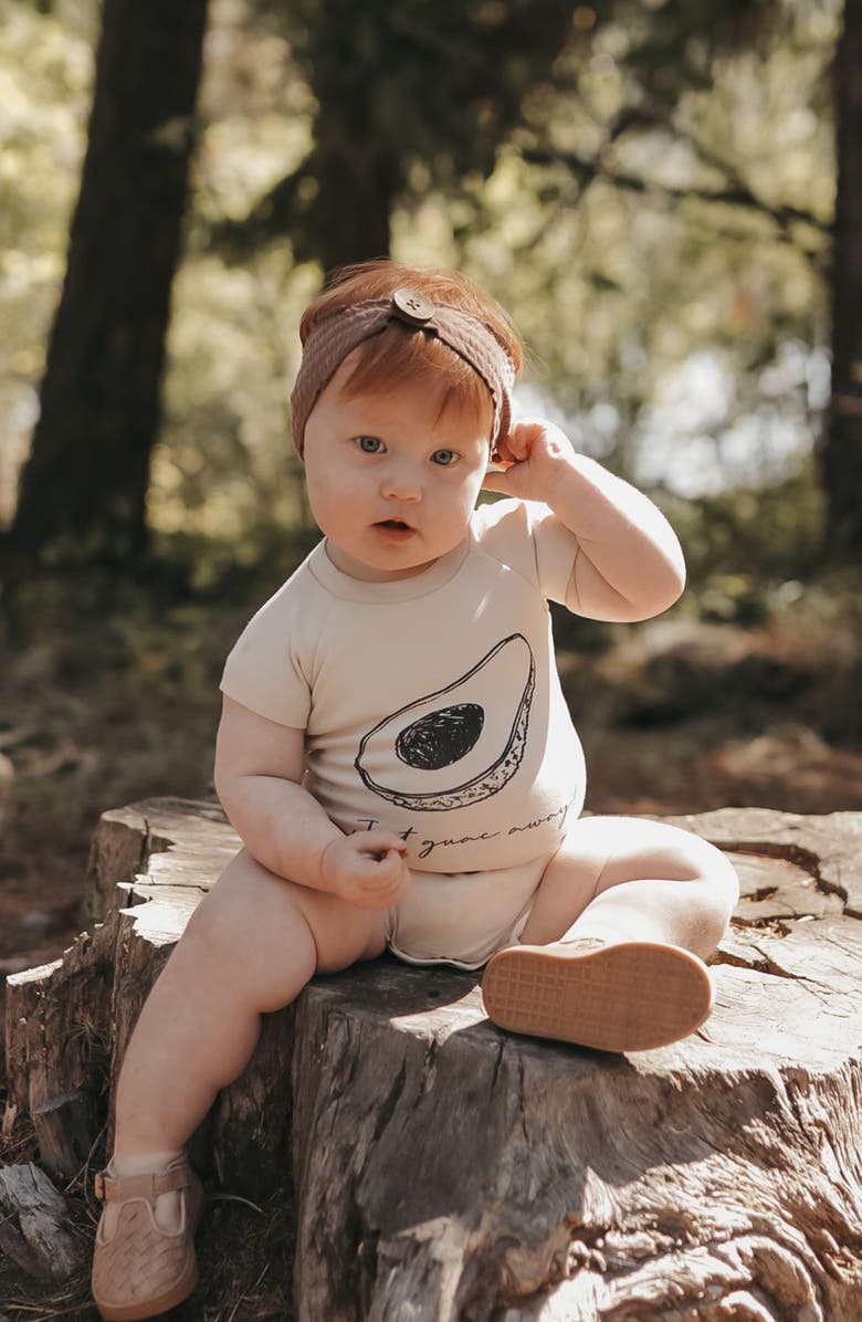 L'ovedbaby Organic Cotton Graphic Bodysuit, Alternate, color, Stone Avocado