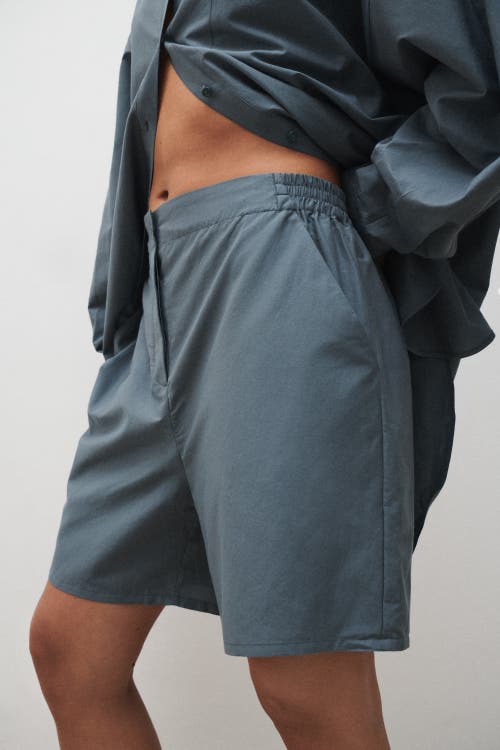 Silk Laundry Cotton Silk Boxers Slate In Slate
