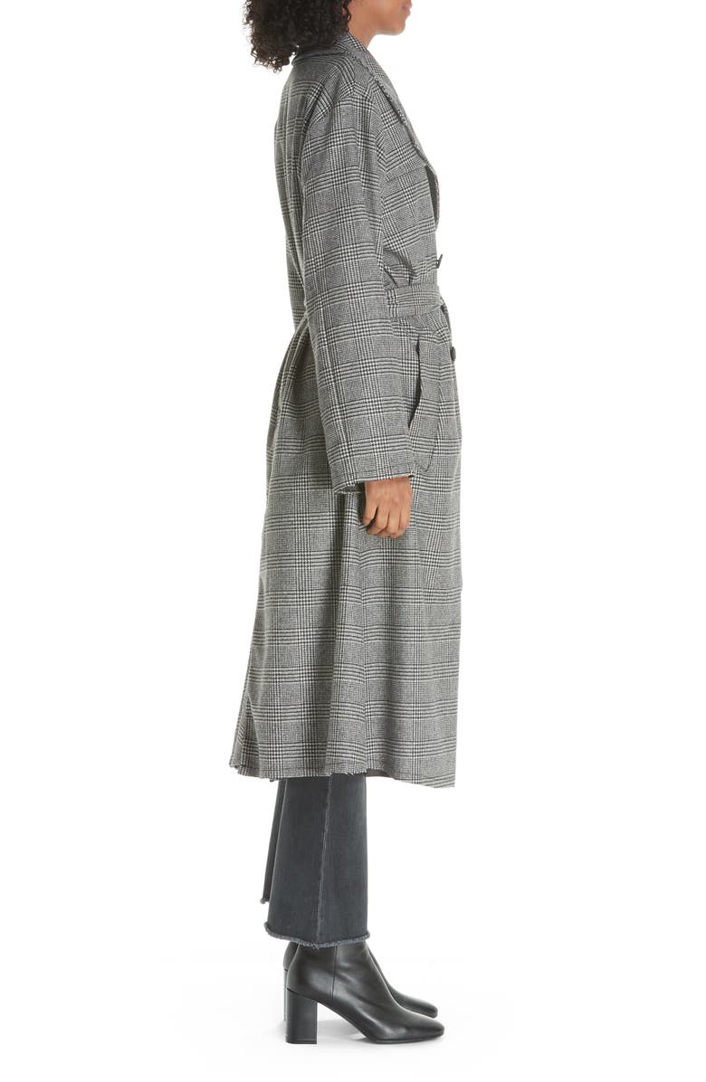 Nili Lotan Topher Plaid Wool Blend Coat, Alternate, color, 