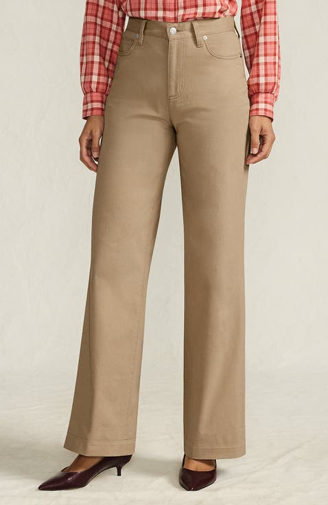 High Rise 5 Pocket Wide Leg Chino Pants
