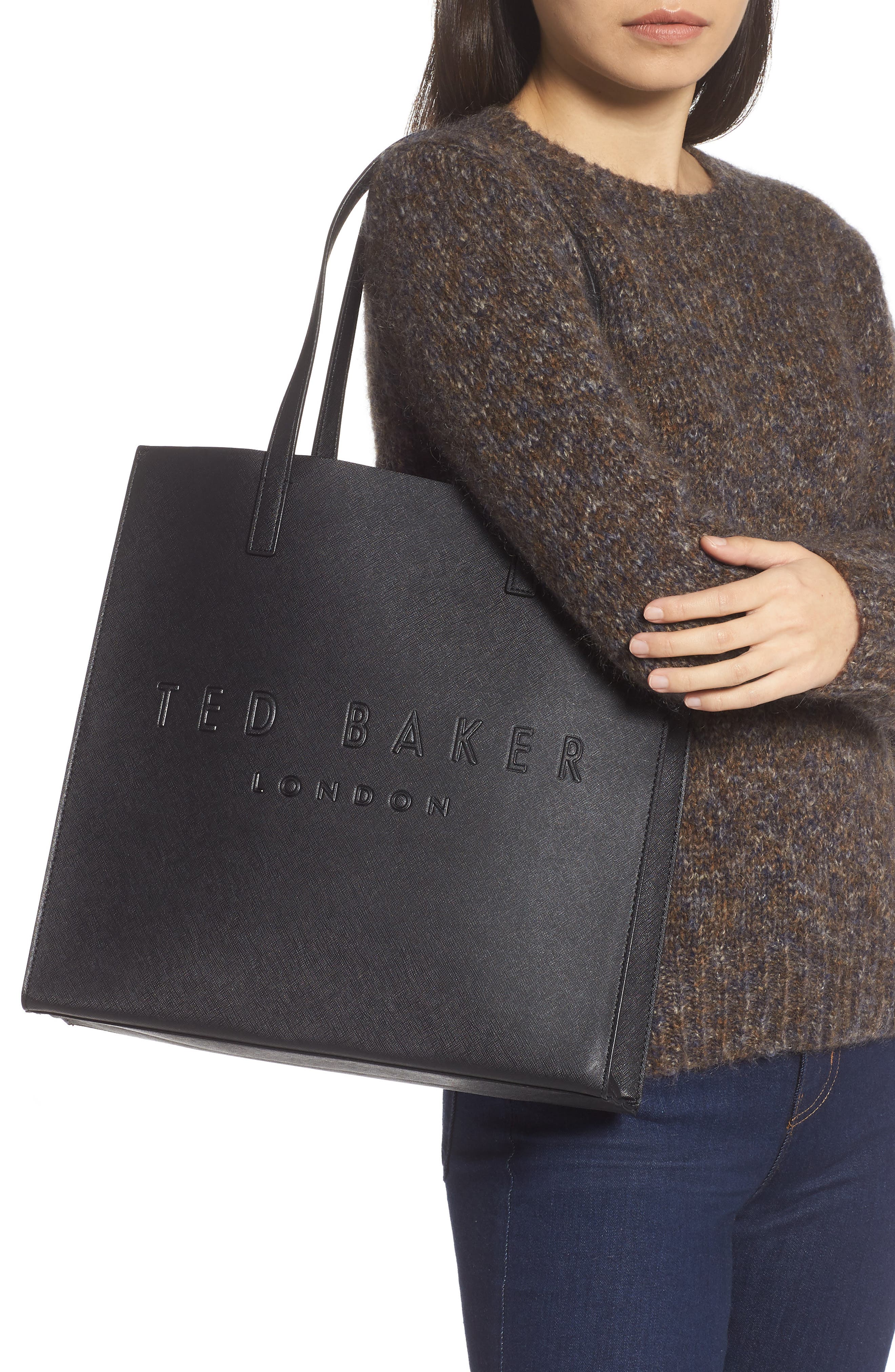 Ted Baker London Large Soocon Embossed Logo Icon Tote, Alternate, color, 