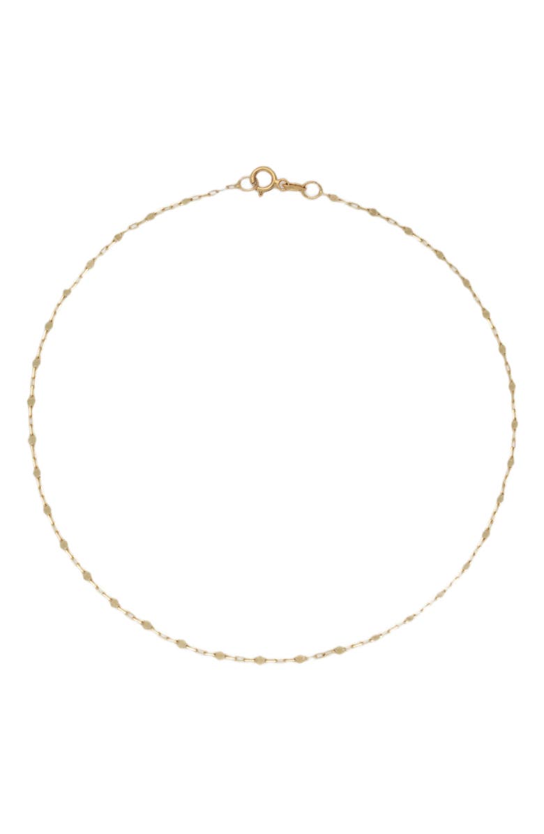 Kinn Diamond Cut Rolo Chain Anklet, Main, color, Gold