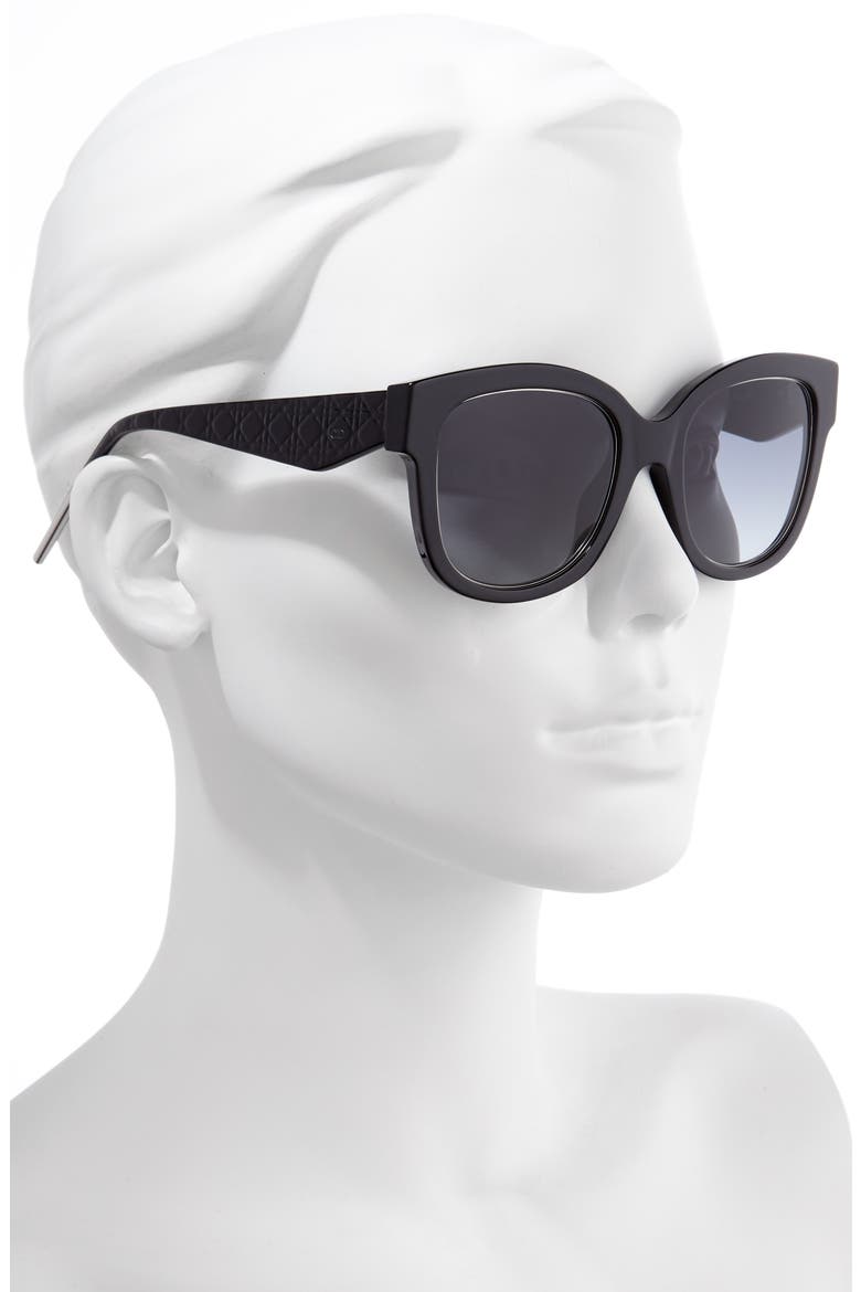 Very Dior 51mm Round Sunglasses, Alternate, color, BLACK