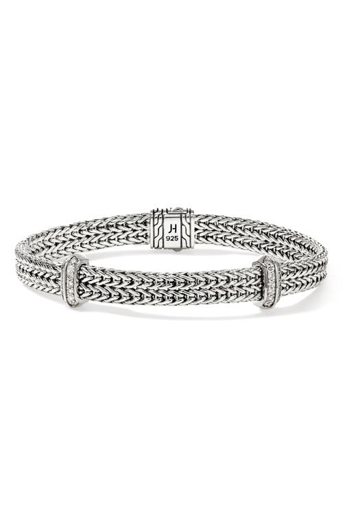 John Hardy Icon Link Diamond Station Bracelet In Silver