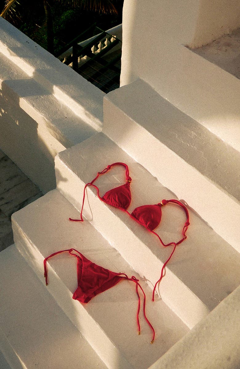 ViX Paula Hermanny Gal Triangle Bikini Top, Alternate, color, Red