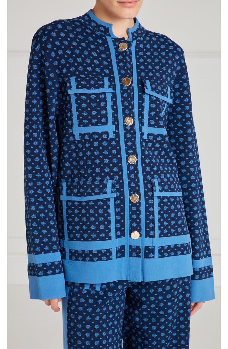 Temperley London Ditzie Knit Jacket, Main, color, Twilight