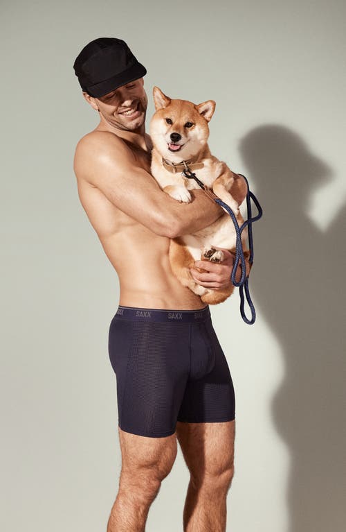 Saxx Quest Quick Dry Mesh Slim Fit Boxer Briefs In Blue