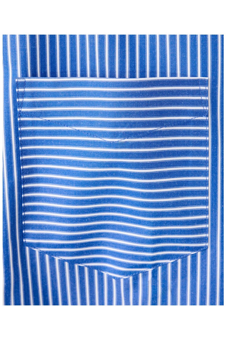 Stripe Crop Button-Up Shirt, Alternate, color, BLUE