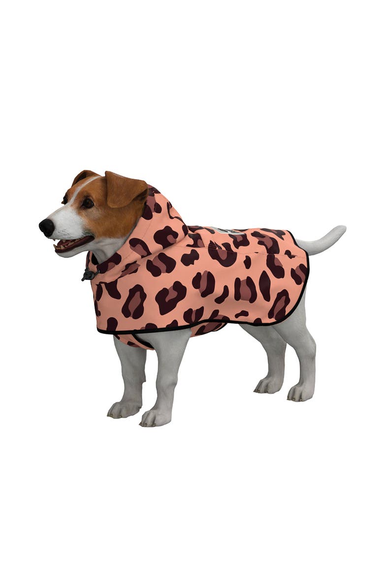 Dog Rain Poncho Panther, Alternate, color, Pink