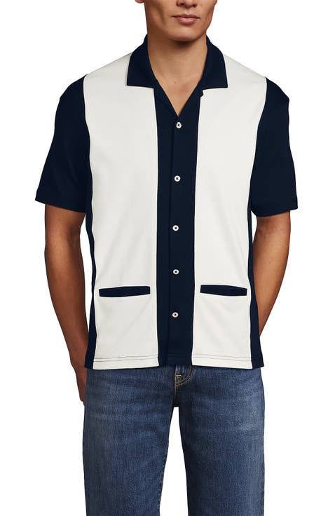 Short Sleeve Supima Retro Camp Collar Button Through Shirt