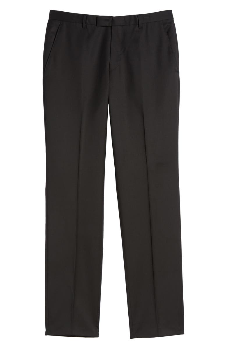 BOSS Lenon CYL Flat Front Straight Leg Solid Wool Dress Pants, Alternate, color, 
