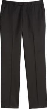 BOSS Lenon CYL Flat Front Straight Leg Solid Wool Dress Pants