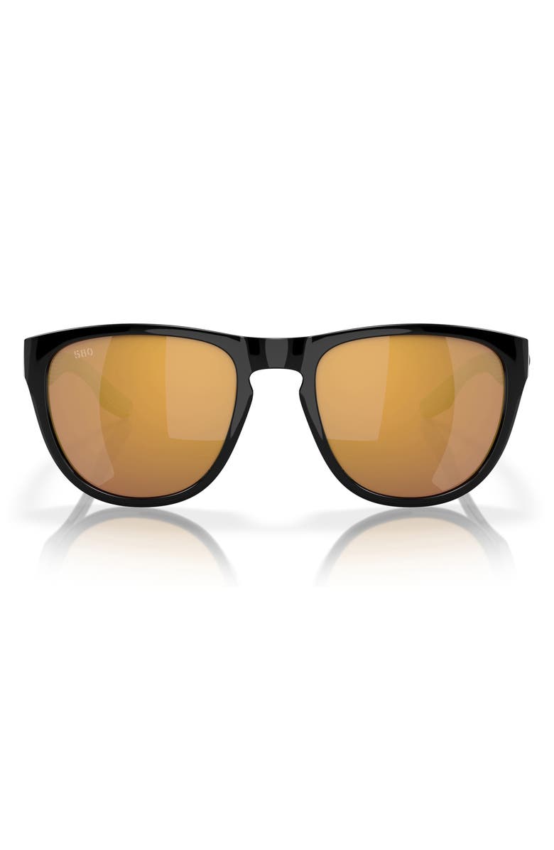 Costa Del Mar 62mm Square Sunglasses, Main, color, Matte Black/ Gold Mirror 580G