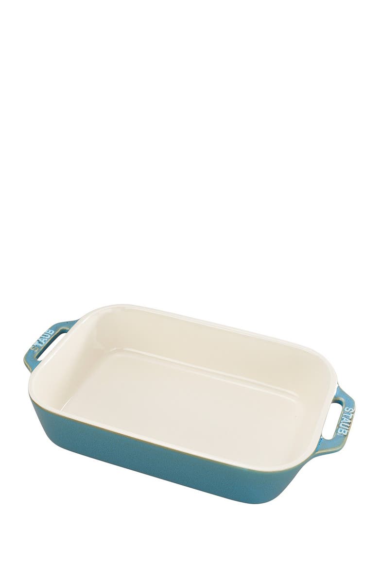 Staub Ceramic 10.5-inch x 7.5-inch Rectangular Baking Dish - Rustic Turquoise, Main, color, Rustic Turquoise