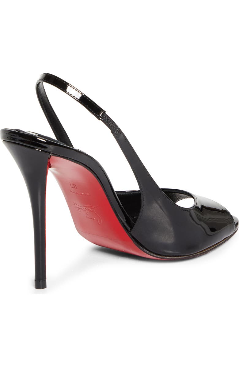 Christian Louboutin Sofia Z Peep Toe Slingback Pump, Alternate, color, Black/ Lin Black