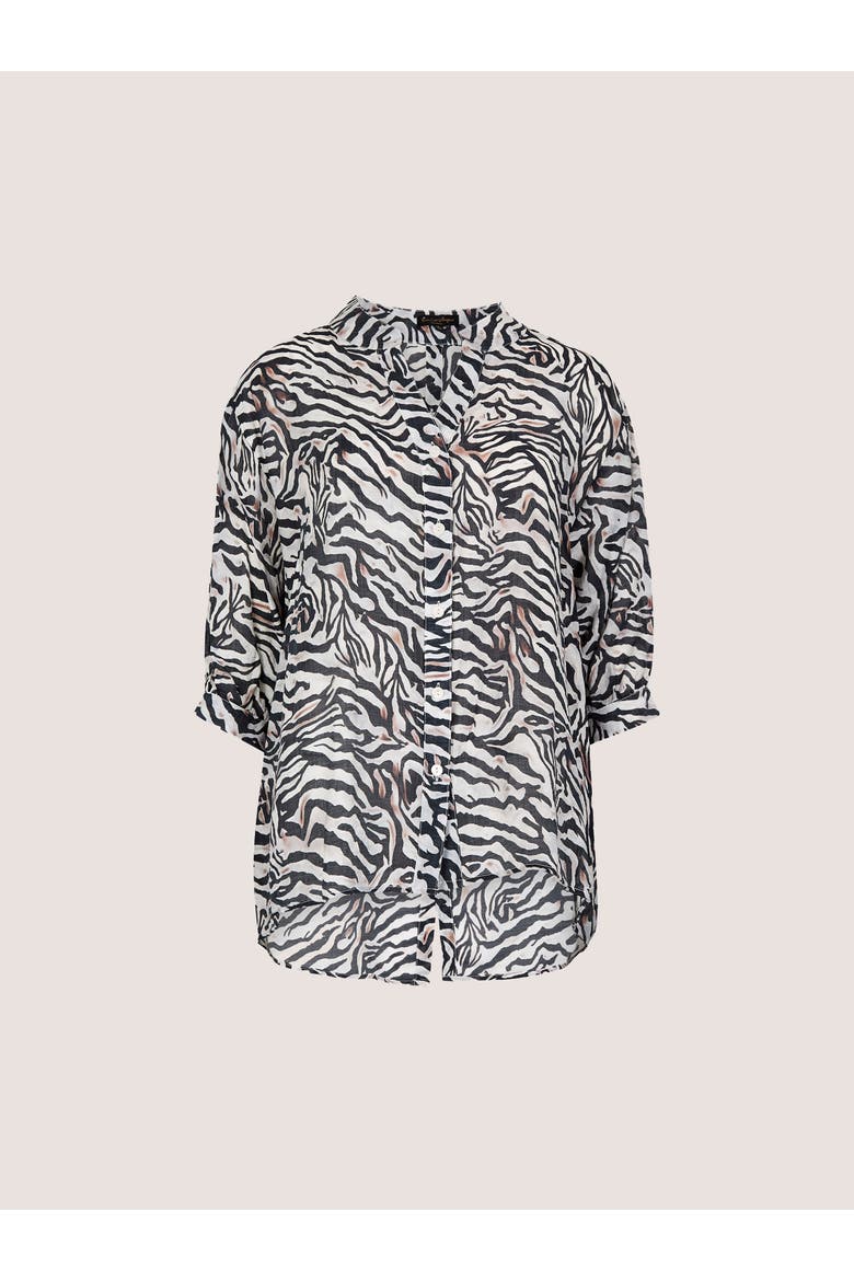 Oversized Semi-sheer Blouse, Alternate, color, White