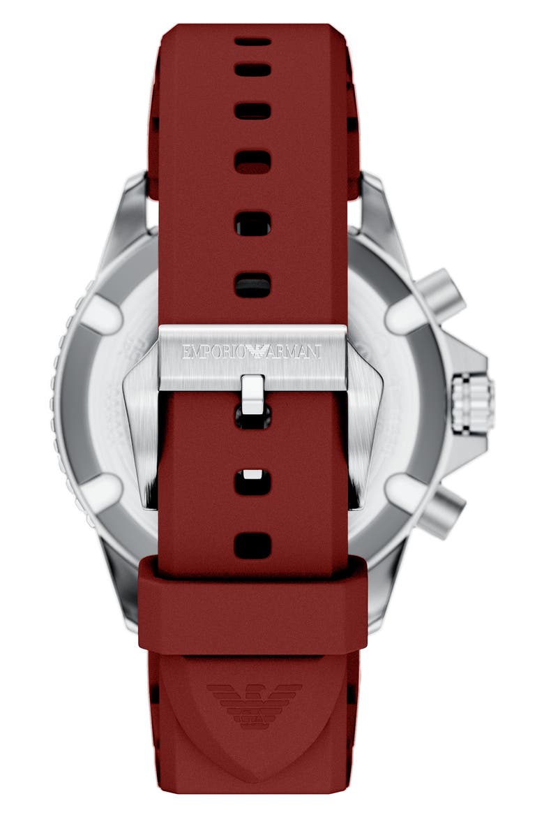 World Explorer Solar Chronograph Bracelet Watch Set, 43mm, Alternate, color, RED/ SILVER