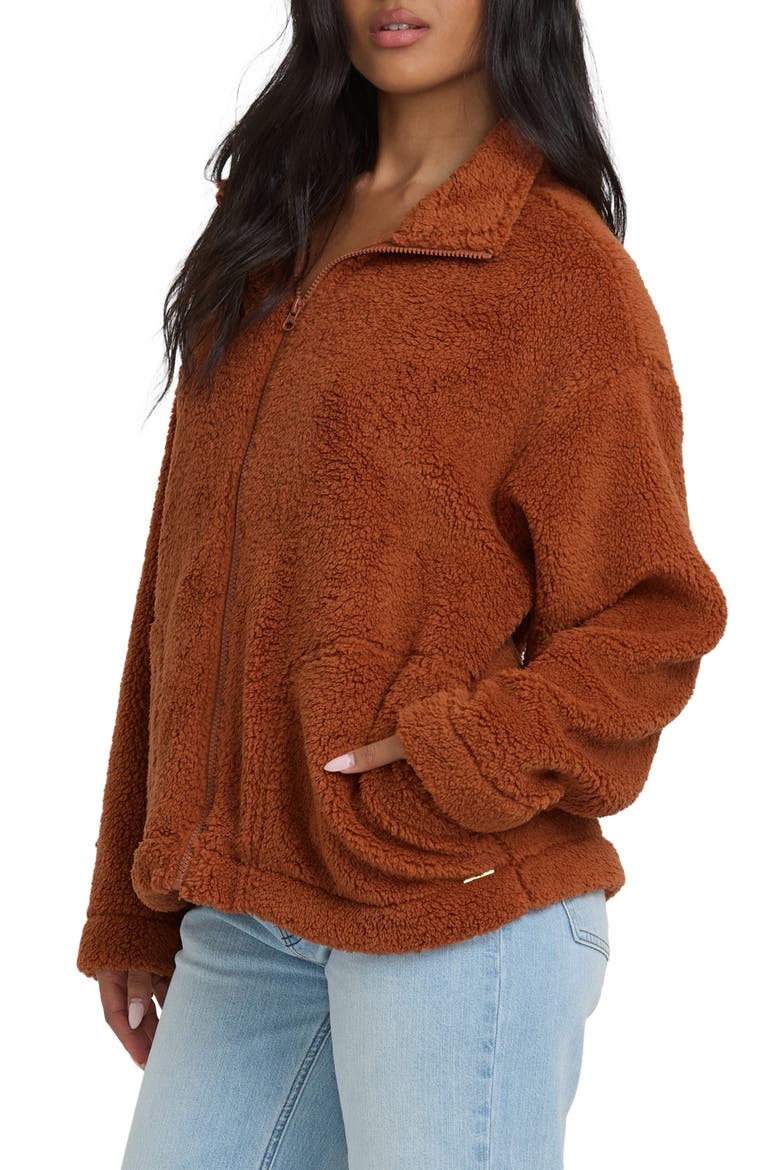 Sun City Embroidered Faux Shearling Jacket, Alternate, color, CASHEW