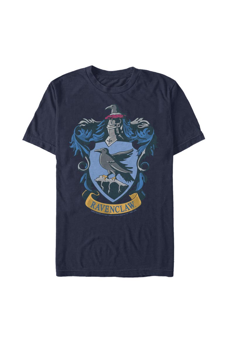 Men's Ravenclaw Line Art Crest Short Sleeve Graphic T-Shirt, Main, color, Navy Blue Heather