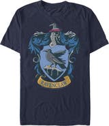 HARRY POTTER Men's Ravenclaw Line Art Crest Short Sleeve Graphic T-Shirt