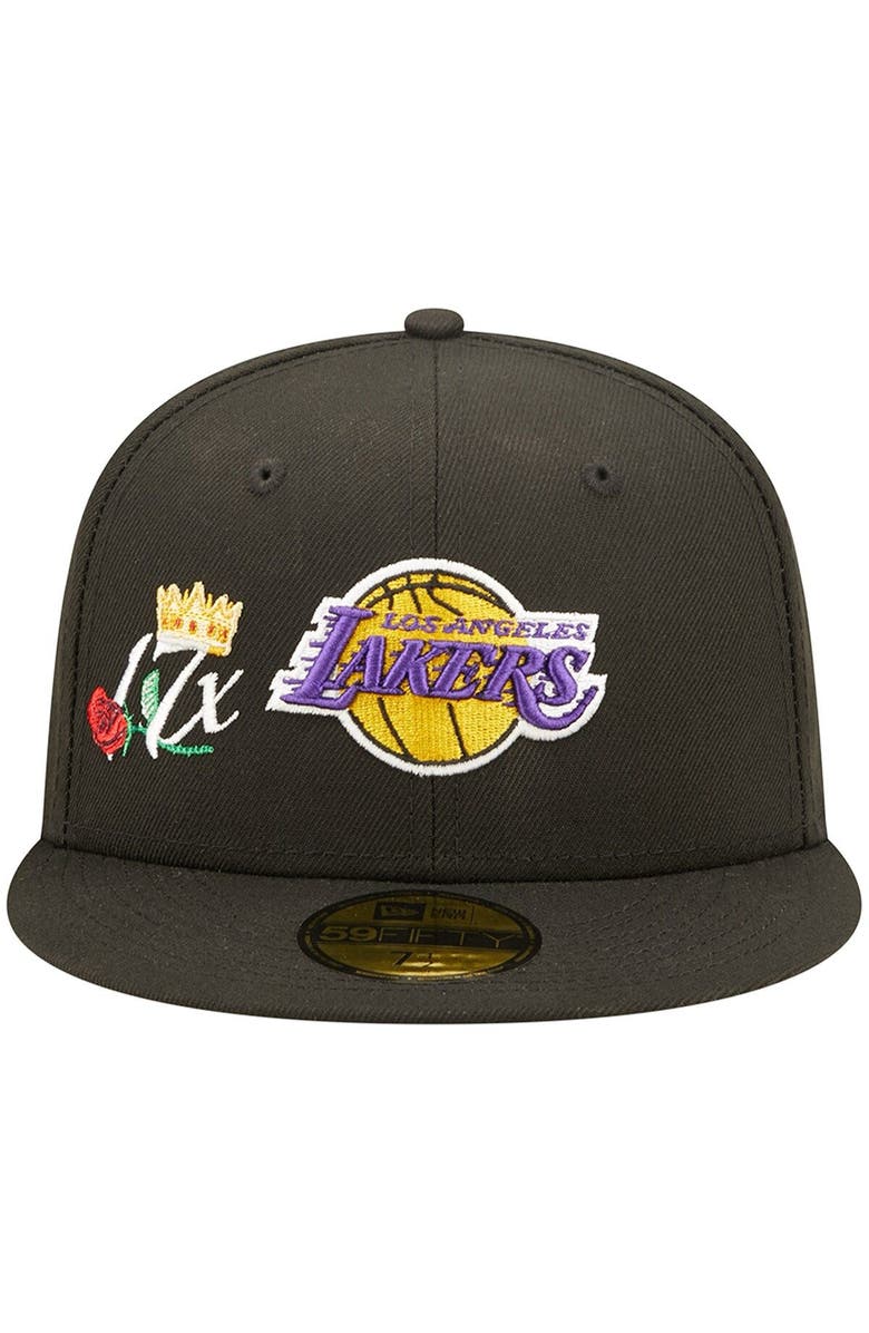 New Era Men's New Era Black Los Angeles Lakers 17x NBA Finals Champions Crown 59FIFTY Fitted Hat, Alternate, color, 