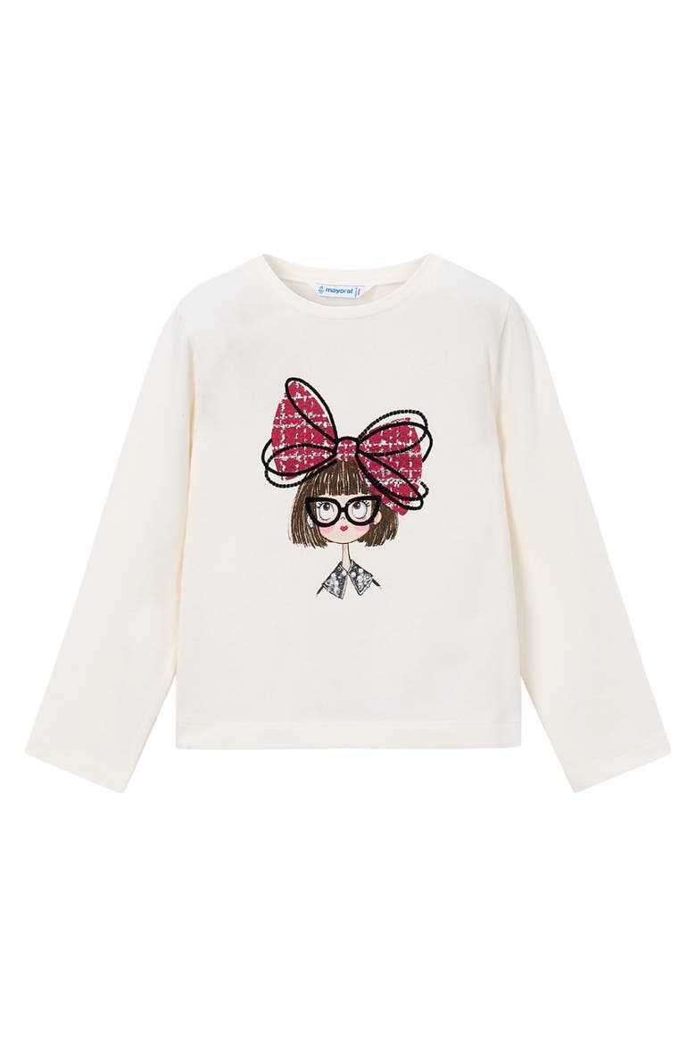 Cartoon Bow Tee, Main, color, White