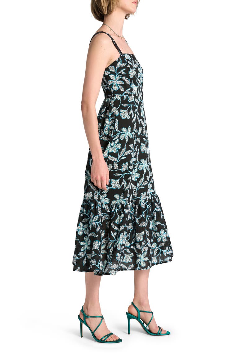 Floral Cotton Sundress, Alternate, color, CAVIAR