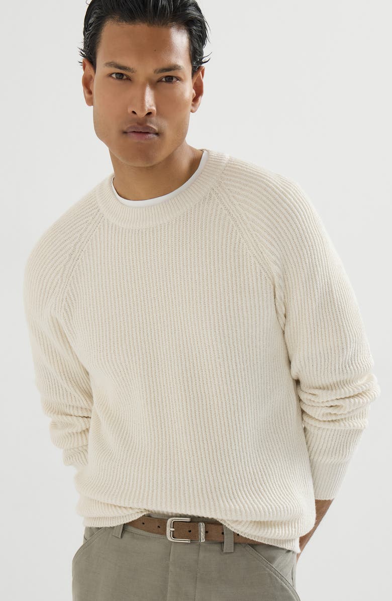 Brunello Cucinelli English Rib knit sweater, Alternate, color, Panama