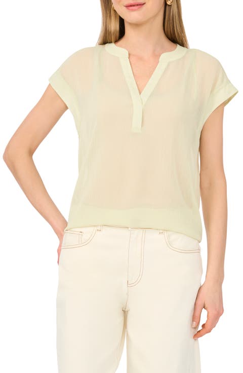 V-Neck Front Placket Top
