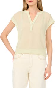 Vince Camuto V-Neck Front Placket Top