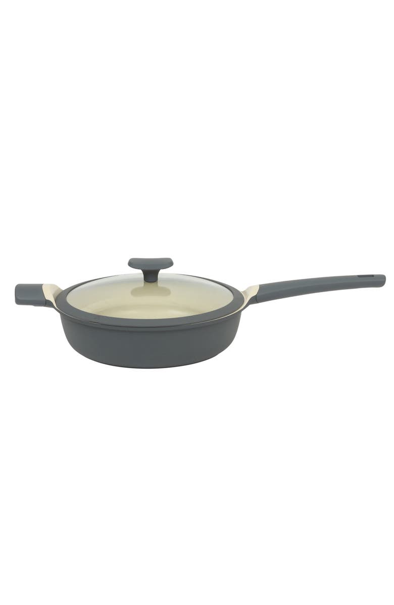 OSTER Rooney 4.1 Quart Ceramic Nonstick Cast Aluminum Saute Pan with Lid, Main, color, Grey