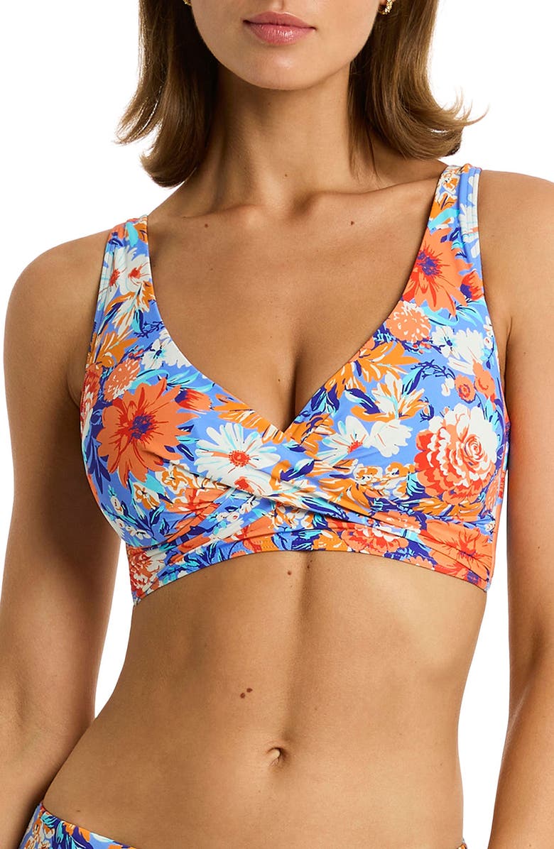 Sea Level Rio Cross Front Multifit Bikini Top, Main, color,