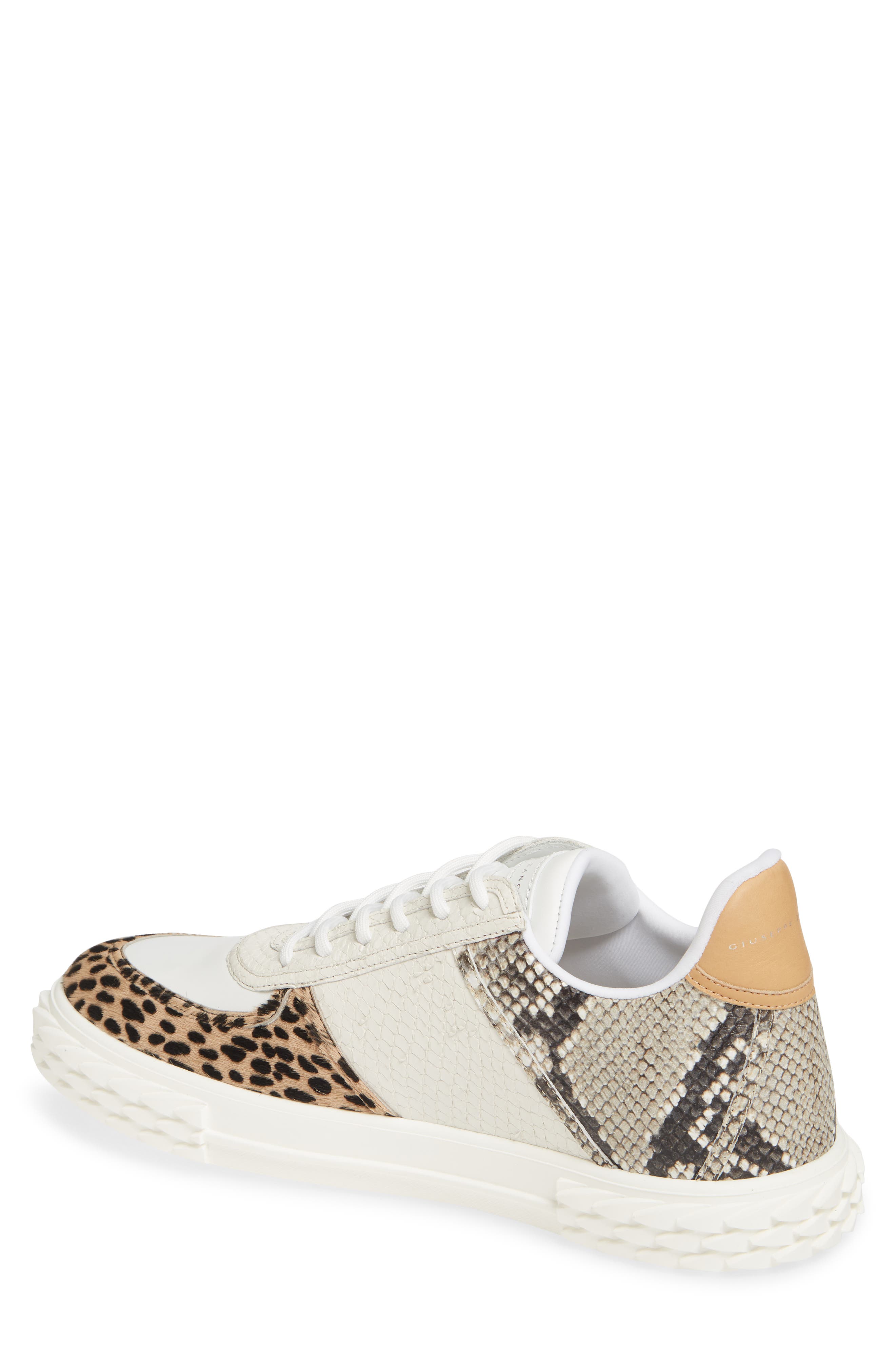 Giuseppe Zanotti Blabber Genuine Calf Hair Snake Embossed Sneaker, Alternate, color, 