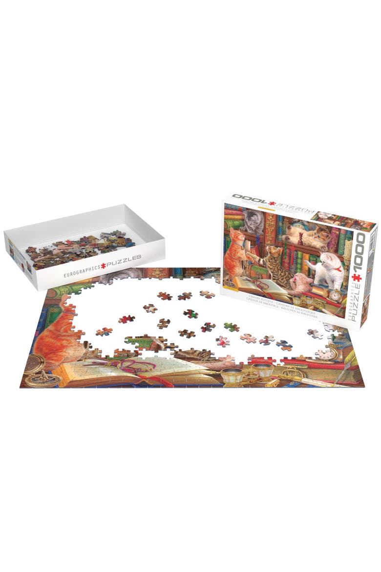 Library Kittens 1000 Piece Puzzle, Alternate, color, Multicolored