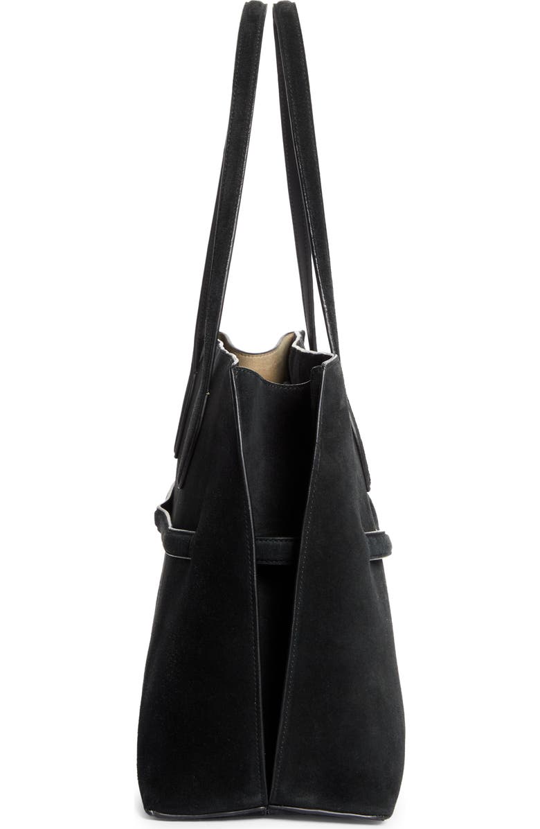 TOTEME Lounge Belted Suede Tote, Alternate, color, Black