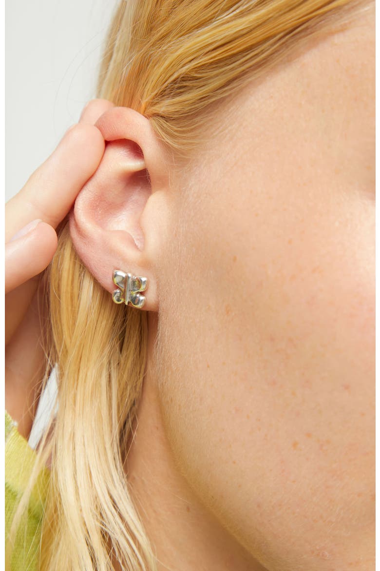 Butterfly Earrings in Silver-Tone, Alternate, color, Silver