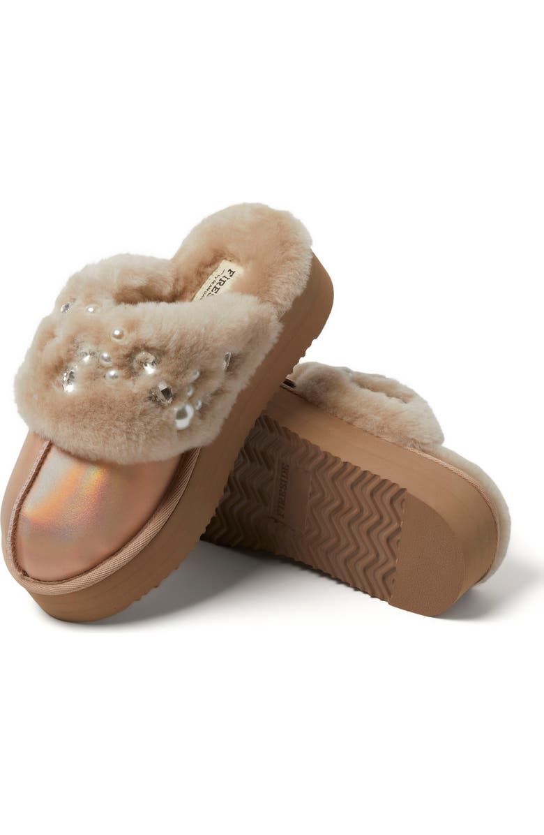 DEARFOAMS Fireside Ballina Genuine Shearling Platform Scuff Slipper, Alternate, color,
