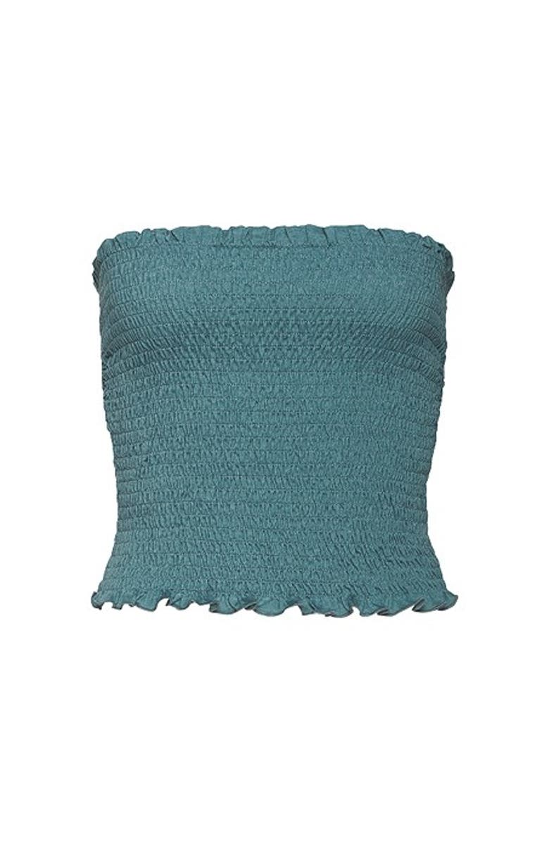 LASCANA Women's Smocked Strapless Top, Alternate, color, Teal