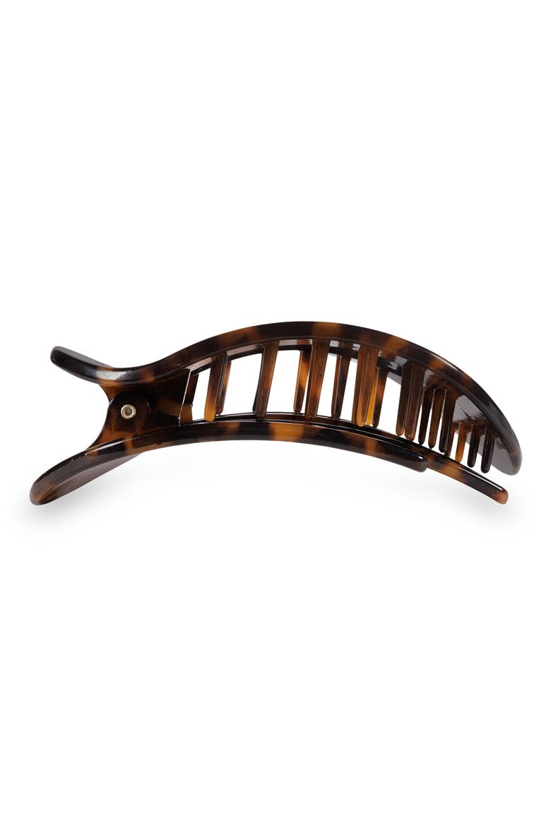 Large Flat Round Hair Clip, Alternate, color, TORTOISE