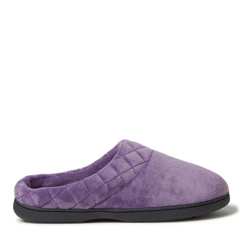 Dearfoams Darcy Quilted Cuff Velour Clog Slipper In Smokey Purple